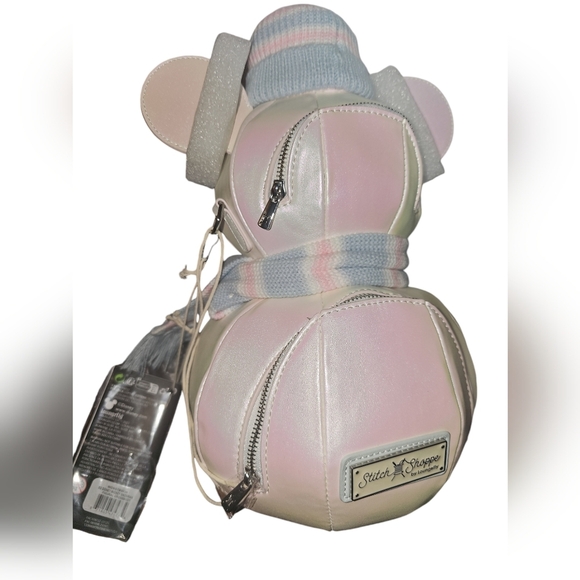 Loungefly DISNEY Stitch Shoppe Mickey Mouse Exclusive Snowman Iridescent W Pin - Picture 4 of 7